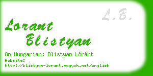 lorant blistyan business card